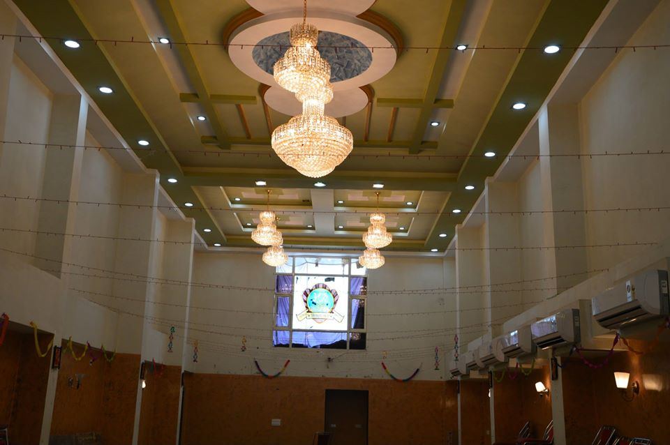 The hall seen along its length.